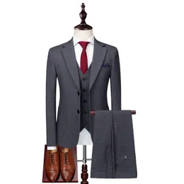 Suits men's suit 3-piece set blazer pants vest men's check business formal suit fashion casual men suits terno masculino