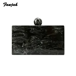 Venda quente pérola de mármore preto grande rodada fecho acrílico embreagem mulheres mensageiro saco senhora pequena embreagem bolsa de ombro crossbody meninas acrílico