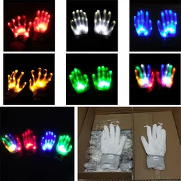 LED Gloves Party Decorations Colorful Flashing Gloves Party Supplies Rainbow Glowing Gloves Fluorescent Dance Performance