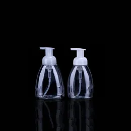 2022 새로운 250ml 손 소독제 거품 병 팬 - 모양의 투명한 플라스틱 펌프 병 화장품 로션 무료 해상화물