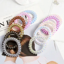 Mermaid Ji telephone line hair circle Korean personalized reflective laser girl's heart traceless head rope small fresh and simple leather band