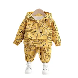 Vår Höst Barn Mode Kläder Baby Boys Girls Hoodies Byxor 2st / set Barn Spädbarn Kostym Toddler Casual Sportswear 211224