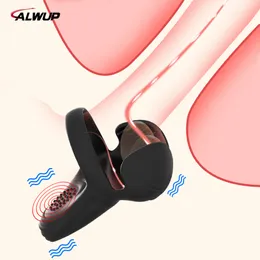 3 in 1 Vibrators Penis Perineum sexy Toys for Men Cock Rings Exercise Egg Scrotum Stimulator Massager Cockring Toy Couple Gay