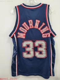 Individuell genähtes seltenes New Jersey Alonzo Mourning 33 Swingman Herren M XS-6XL Throwbacks Basketball-Trikots Günstige Männer Frauen Jugend