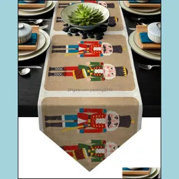 テーブルランナー布ホームテキスタイル園庭くもクラッカーの兵士レトロな国旗パーティーの装飾的なテーブルクロスランナー220107ドロップデリバリー2021 VLUWW