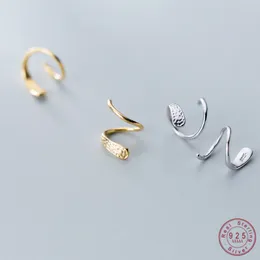 Stadniny Kolczyki 925 Sterling Silver Biżuteria Osobowość Minimalistyczny Spiral Ear Bones Klamra dla kobiet