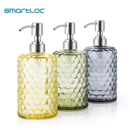 Smartloc 600ml glas flytande hand tvål dispenser pump väggdusch schampo automatisk flaska smart kök badrum tillbehör set y200407
