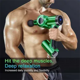 Muscle Massage Gun Deep Table Electric Cassial Vibration задняя шея массажер для тела Relax для похудения фитнес пистолет 220125