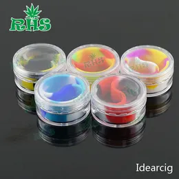 wholesale 5-10ml clear plastic acrylic wax containers silicone jar dab wax containers silicone dab jar glass oil containers free shipping