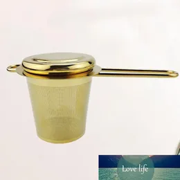 Filtro de chá de ouro de aço inoxidável Folding dobrável chá dobrável cesta infusor para Teapot Tape Teware Atacado SN1243