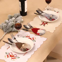 Swedish Santa Gnome Tableware Bag Fork Knife Cutlery Holder Silverware Bag Christmas Party Table Dinner Decor JK2011PH