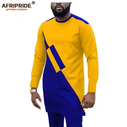 Dashiki dres męski 2 sztuka afrykańskie koszule i spodnie Ankara garnitury odzież wierzchnia w dużych rozmiarach ubrania nosić AFRIPRIDE A1916057 201128