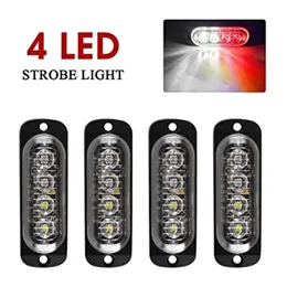 Hurtownie 4 LED Red and White Ultra-Thin Car Side Marker Lampki do samochodów ciężarowych Strobe Flash Lampa LED Miga światło ostrzegawcze