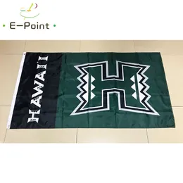 NCAA Hawaii Воины Флаг 3 * 5 футов (90 см * 150см) Флаг полиэстер Баннер Украшение Летающий Главная Сад Флаг Праздничные подарки