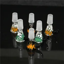 Shisha Bunte Glasschale 14mm 18 mm männliche Gelenk Pergium Wa -Farb -Rauchschalen für Bongs Wasserrohre Tupfen Öl Rigs
