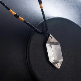 Pendant Necklaces Fashion Natural Clear Quartz Crystal Pendulum Necklace Chakra Healing Collares Men Largos Mujer Wholesale1