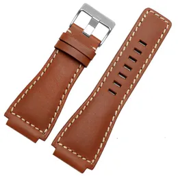 Mens Watch Band 33*24mm italiensk mjuk kalvskinn ￤kta l￤derklocka f￶r klockserie BR01 herrklockor Watchband Armband AAA Quality Belt