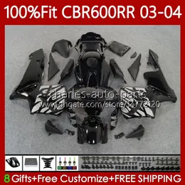 OEM Korpus dla Honda CBR 600RR 600F5 600CC 03-04 Nadwozie 71NO.10 CBR 600 RR F5 CC CBR600RR 03 04 CBR600F5 CBR-600 CBR600 RR 2003 2004 Wtryskiwanie Formy Formy Srebrny Czarny