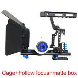 Freeshipping Camera Cage Handle DSLR Video Stabilisator Rod Rig för Sony GH4 GH5 GH5S A6300 A6500 A7S A7 A7R A7RII A7SII kamera filmbur