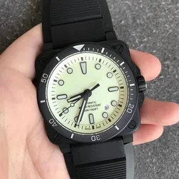 42mm Mężczyźni Zegarek Automatyczny Wristwatch mechaniczny Sapphire Diver BR03-92 03-92 Full Lum Superluminova Gumowy pasek Najlepsze zegarki
