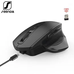 Mäuse SeenDa Wiederaufladbare 2,4G Drahtlose Maus 6 Tasten Gaming Für Gamer Laptop Desktop USB Empfänger Silent Click Mute Mause1