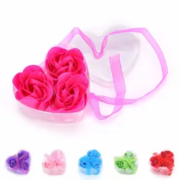 Party Favor Heart Shaped Artificial Rose Soap Flower Romantic Souvenir Valentines Day Wedding Gift Decor