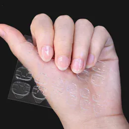 Fałszywe paznokcie 240pcs/10 arkuszy Fałszywe paznokcie sztuka klej klej klej naklejka fałszywa akrylowa manicure żel Makeuptool OM01 220225