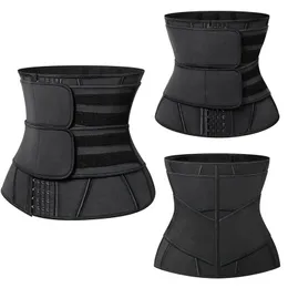 Premium Slimm Waist Trimmer Belly Corset Cincher Bastu Sweat Belts Dubbelband med 13 Stålben Yoga Jogging Sport Girdle DHL Gratis