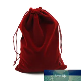 2pcs/lot 15x20cm Dark Red Velvet Bag Big Jewelry Bag Bracelet Candy Jewelry Packaging Wedding Drawstring Pouch Gift