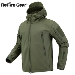 ReFire Gear Camouflage Militärjacke Männer Wasserdichte Soft Shell Taktische Jacke US Army Kleidung Winter Fleece Mantel Windjacke 201130
