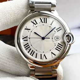 Herrenuhr, automatische mechanische Uhren, Edelstahl, Lederarmband, modische Armbanduhr, wasserdichtes Design, Montre de Luxe-Armbanduhren, 42 mm, 36 mm