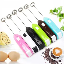 100PCS Milk Drink Coffee Whisk Mixer Electric Egg Beater Frother Foamer Mini Handle Stirrer Practical Kitchen Cooking Tool with Papaer Box