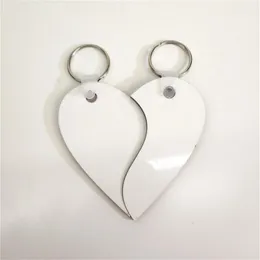 Sublimacja Klucz Ring Cute White Brel-Sublimation Puste DIY Key Tagi Love Heart Walentynki Keychain Kochanka Prezent