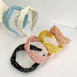 Mode Vrouwen Hoofdband Brede Kant Casual Bloem Haarband Kruis Knoop Tulband Meisjes Vintage Hoofddeksels Haaraccessoires