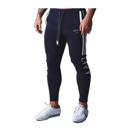 2020 bomull herr sida stripe svett byxor joggare skinny byxor ropa hombrre tracksuit sport män spodnie dresowe casual byxor lj201103