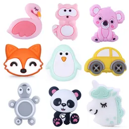 49 stilar 3cm häst silikonpärlor för DIY Baby Tandling Halsband Tillbehör Grade BPA Gratis Animal Baby Teether M1960