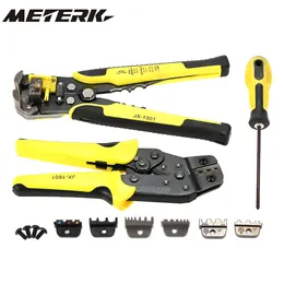 Meterk Multi-function Wire Pliers 4 In 1 Wire Stripper Emgineering Ratchet Terminal Wire Crimper Cable Cutter Pliers Hand Tools Y200321