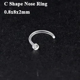 Bog- 1pc Bioplast Flessibile Anello al naso per labbra Labret Orecchino Anello per sopracciglio Anello per pancia Gioielli penetranti per il corpo Q jllLgg