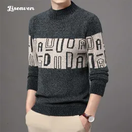 Liseaven Knitwear Męskie Swetry Pull Homme Moda Design Male Tops Casual Streetwear Sweter Swetry 211221