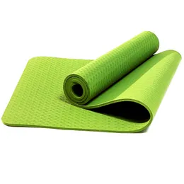 6/8mm TPE tjock enkelfärgmönstrad yogamatta för fitness non glid gym träning pilates mattor matta vattentät yogamatta fitness yogapad