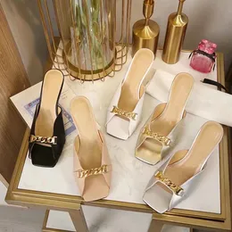Luxury Women Designer High Heel Sandals Kvinnor Stiletto Heel Shoe Kvinna Weding Party Sandaler Heel Höjd 7,5cm Storlek 35-42 med låda