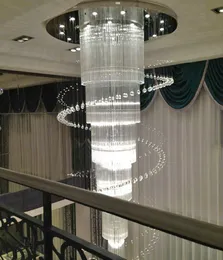 Nowy Duży Nowoczesny oświetlenie kryształowego żyrandolu na dupleks i hotel Turtles Cristal Led Schody Light