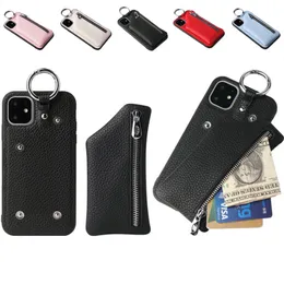 Fashion Wallet Phone Fodral för iPhone 13 PRO MAX 12 11 XS XR X 8 7 Plus Back Cover Shell Card Slot Holder Pocket Case