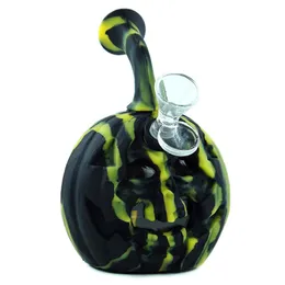 Silicone bongs smoking water pipes dab rigs bubbler hookah Halloween pumpkin 153*100mm glass oil rigs heat resistant