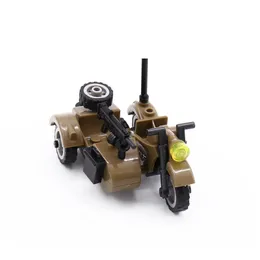 Военный автомобиль Ww2 Мотоцикл Модель автомобиля Diy игрушки для детей Спецназ Техника Автомобили Строительные блоки Обучающие Для Kid Militarys yxlmWb