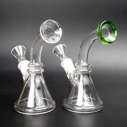 Little Glass Bong Mini Bent Neck Beaker 5 Inch Cute Triangle Water Bong Heady Glass Water Pipes Bong