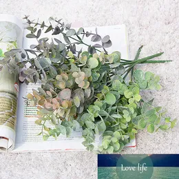 Nordiskt litet handtag 5-gaffel eukalyptusblad plast konstgjorda grönska falska blommor hem dekoration