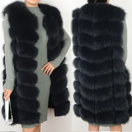 女性ベストフォックスウエストコート暖かい冬の自然なコートかわいい本物の毛皮のコートジャケット201103