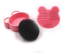 Makeup Brush Cleaner Silikon Tvättrengöring Svamp och Matta Kosmetiska borstar Rengör skrubber Foundation Rengöring Pad Make Up Tool 2021