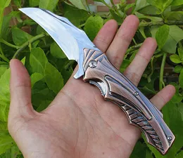 Coltello da artiglio tattico a lama pieghevole Flipper DA158 di alta qualità 440C Coltello a lama lucidata a specchio con manico in acciaio Karambit con scatola al minuto